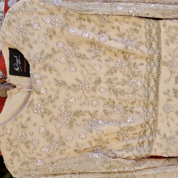 Mac Duggal Cocktail Dress 8 Allover Beading NWT 10812 Porcelain color - Picture 6 of 9